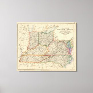 Lienzo Estados de Delaware y Maryland