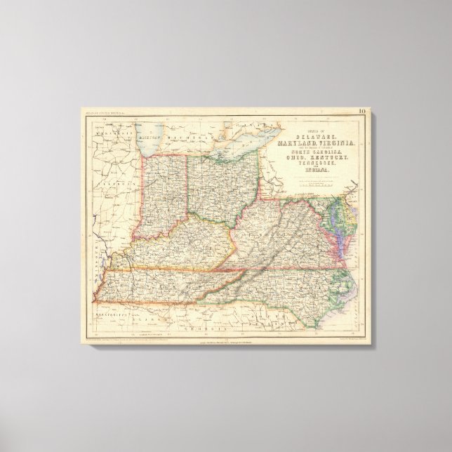 Lienzo Estados de Delaware y Maryland (Anverso)