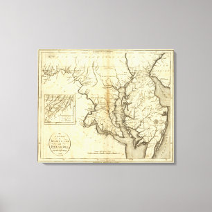 Lienzo Estados de Maryland y de Delaware