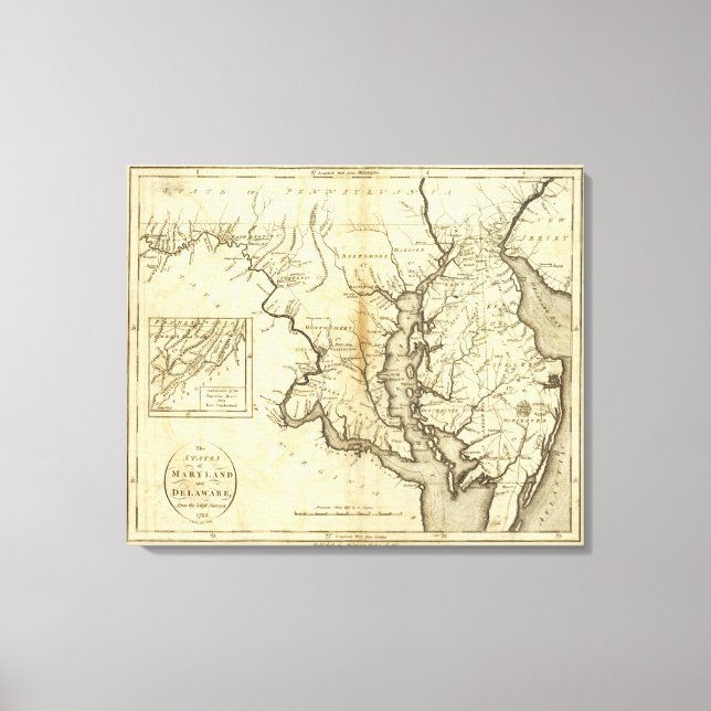 Lienzo Estados de Maryland y Delaware (Anverso)