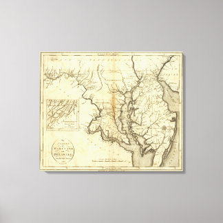 Lienzo Estados de Maryland y Delaware