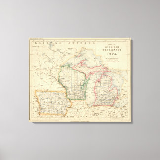 Lienzo Estados de Michigan, Wisconsin e Iowa
