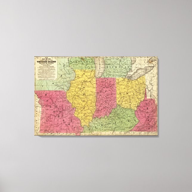 Lienzo Estados occidentales, Estados Unidos (Anverso)