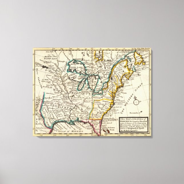 Lienzo Estados Unidos, Canadá, América del Norte (Anverso)