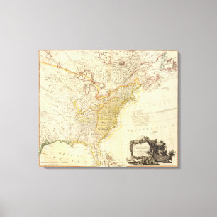 Lienzo Estados Unidos del atlas de Norteamérica trazan