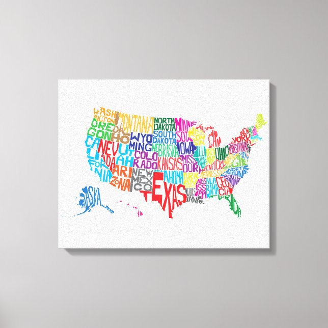 Lienzo Estados Unidos en nombres (Anverso)