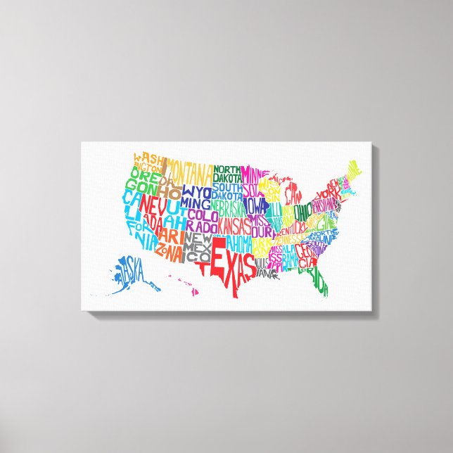 Lienzo Estados Unidos en nombres (Anverso)