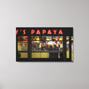 Lienzo Estados Unidos, Nueva York. Gray's Papaya: ventana