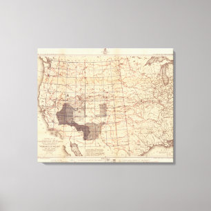 Lienzo Estados Unidos progresan mapa de rutas y de