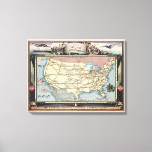 Lienzo Estados Unidos trazan la nave el Skyway vía