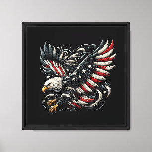 Lienzo Estadounidense Patriota Con Águila Y Bandera De EE