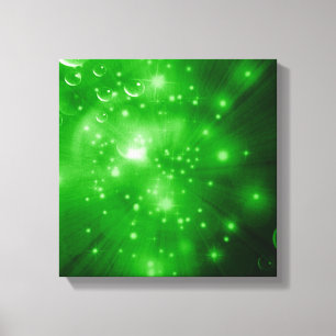 Lienzo Estallido de galaxia verde lima