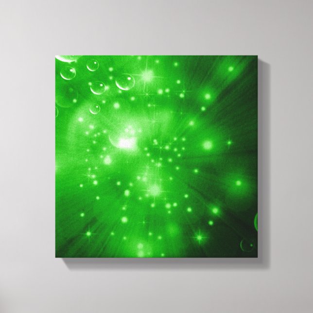 Lienzo Estallido de galaxia verde lima (Anverso)