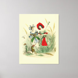 Lienzo Estampa vintage infantil en acuarela de flores