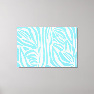 Lienzo Estampado de cebra azul y blanco en negrita