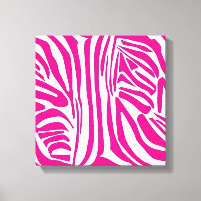 Lienzo Estampado de cebra rosa (Anverso)