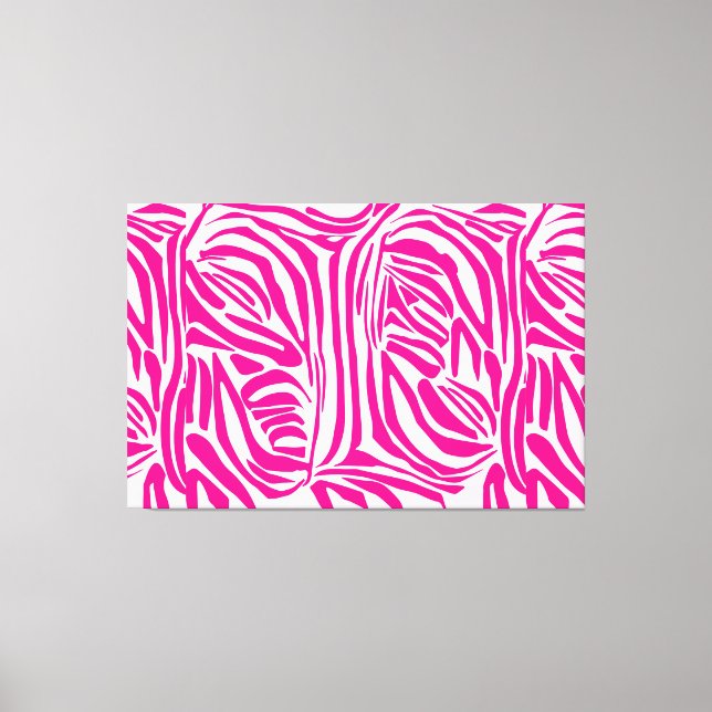 Lienzo Estampado de cebra rosa (Anverso)
