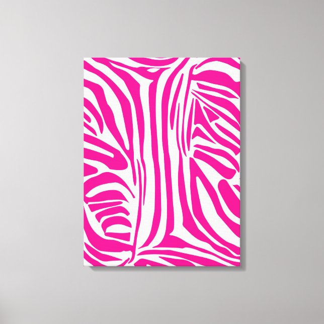 Lienzo Estampado de cebra rosa (Anverso)