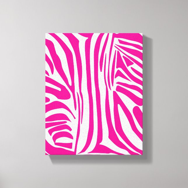 Lienzo Estampado de cebra rosa (Anverso)