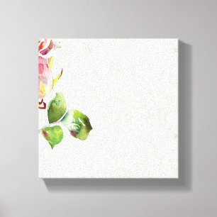 Lienzo Estampado de flores adornado con la acuarela