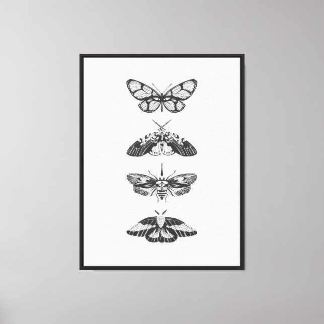 Lienzo Estampado de mariposas (Anverso)