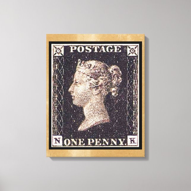 Lienzo Estampilla Penny Black Postage (Anverso)