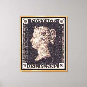 Lienzo Estampilla Penny Black Postage