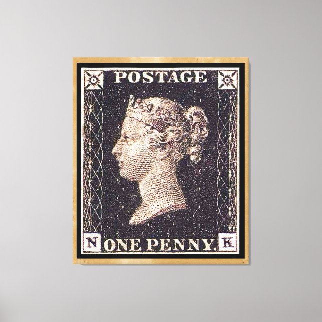 Lienzo Estampilla Penny Black Postage (Anverso)