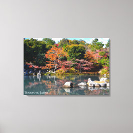 Lienzo Estanque del Templo del Jardín de Otoño Japón Aras