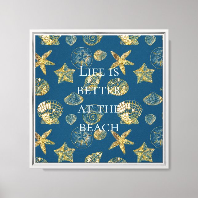 Lienzo Estanques Blue Beach Gold Sea (Anverso)