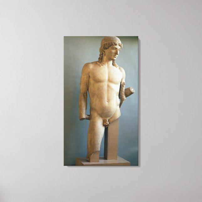 Lienzo Estatua de Apolo, griego, c.480-400 AC (mármol) (Anverso)