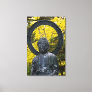 Lienzo Estatua de Buda en los Jardines Japoneses Dorado