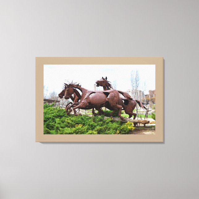Lienzo Estatua de caballos (Anverso)