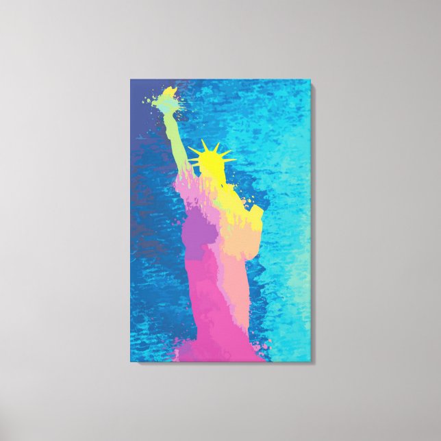 Lienzo Estatua de la Libertad de las Acuarelas (Anverso)