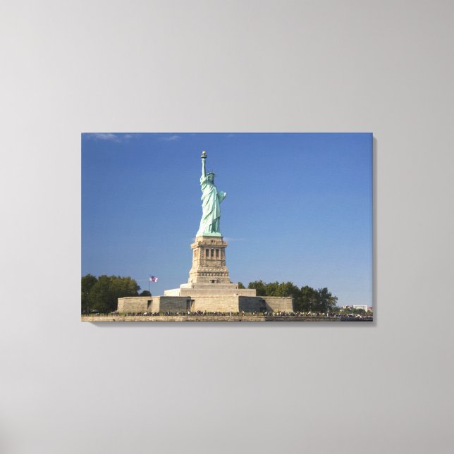 Lienzo Estatua de la libertad en la isla de la libertad e (Anverso)
