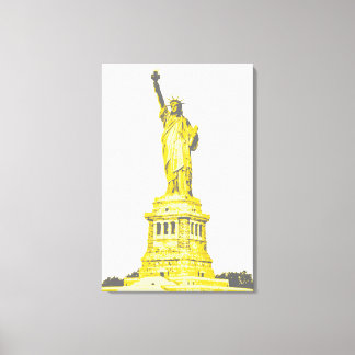 Lienzo Estatua de la Libertad en tonos amarillos y grises
