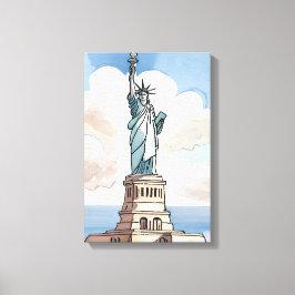 Lienzo Estatua de la Libertad | Monumento acuarela