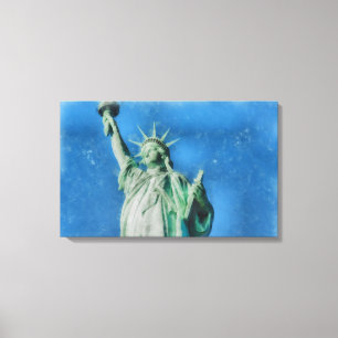 Lienzo Estatua de la libertad, pintura de las acuarelas d