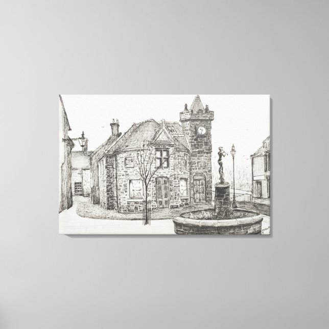 Lienzo Estatua de Peter Pan Kirriemuir Escocia 2007 (Anverso)