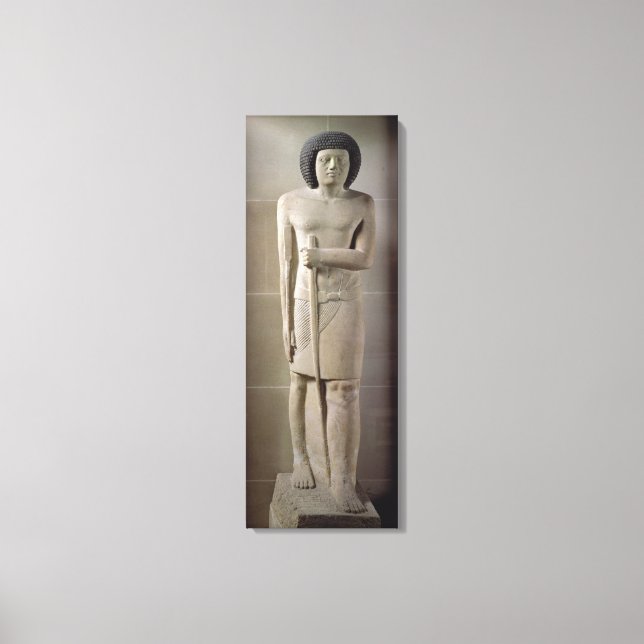 Lienzo Estatua de Sepa, Reino Viejo (piedra caliza pintad (Anverso)