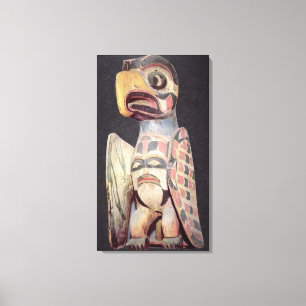 Lienzo Estatua de "Thunderbird" del Haida (madera