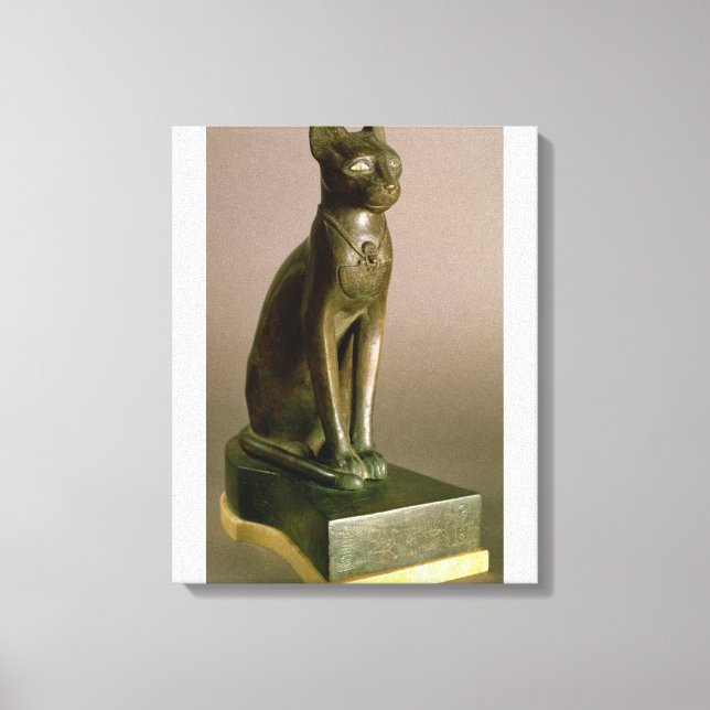 Lienzo Estatua de un gato que representa a la diosa Baste (Anverso)
