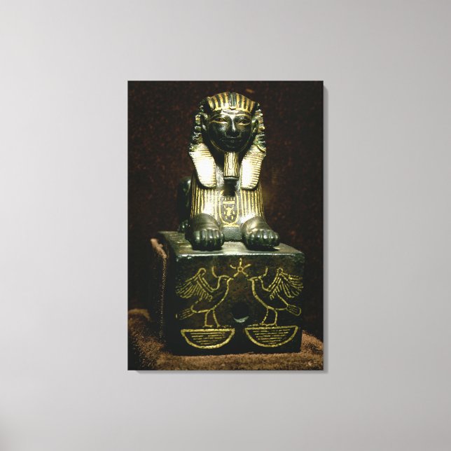 Lienzo Estatua de una esfinge del rey Tutmosis III, Nueva (Anverso)