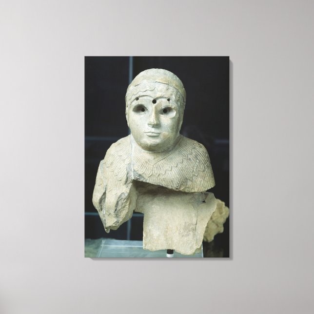 Lienzo Estatua de una mujer con chal, periodo de Akkadian (Anverso)