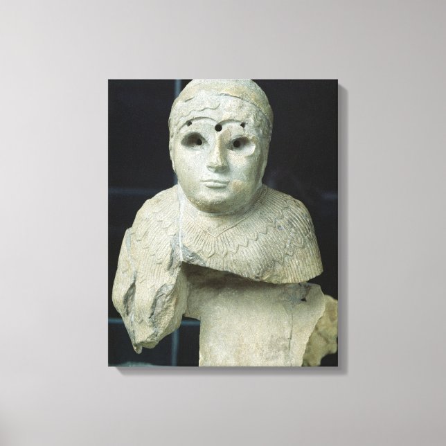 Lienzo Estatua de una mujer con chal, periodo de Akkadian (Anverso)