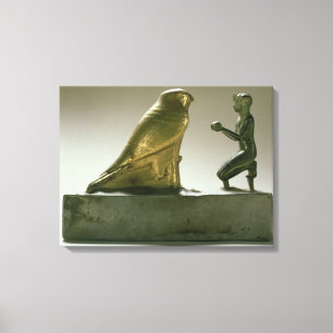 Lienzo Estatua del Rey Taharqa adorando al halcón-dios