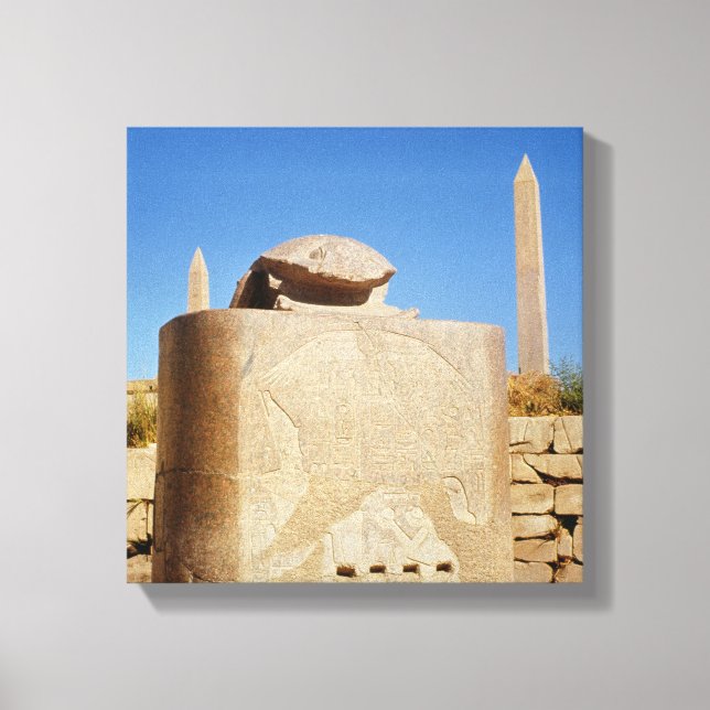 Lienzo Estatua sagrada del pañuelo en el templo de Amun (Anverso)