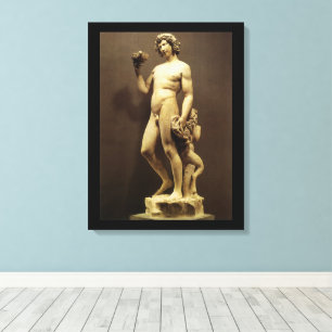 Lienzo Estatua vintage del Renacimiento Baco de Miguel Án