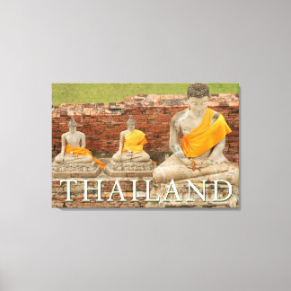 Lienzo Estatuas de Budas sentados | Ayutthaya, Tailandia