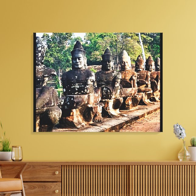 Lienzo Estatuas de Dioses de Angkor Thom (Insitu (Sala de estar))